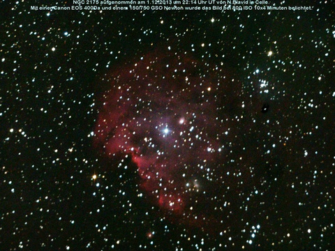 Der Affenkopfnebel - ein Emissionsnebel mit offenem Sternhaufen im Orion