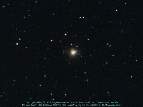 Messier 75 - Kugelsternhaufen im Schützen (Sagittarius)
