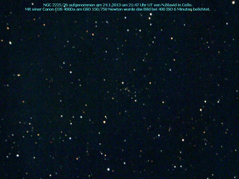NGC 2225/26 - ein offener Sternhaufen im Einhorn (Monoceros)