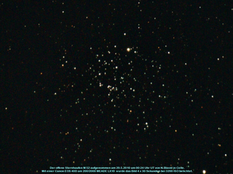 Messier 52 - offener Sternhaufen in der Kassiopeia (Cassiopeia)