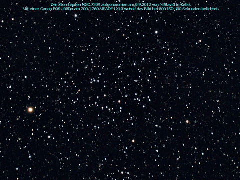 NGC 7209 - ein offener Sternhaufen in der Eidechse (Lacerta)