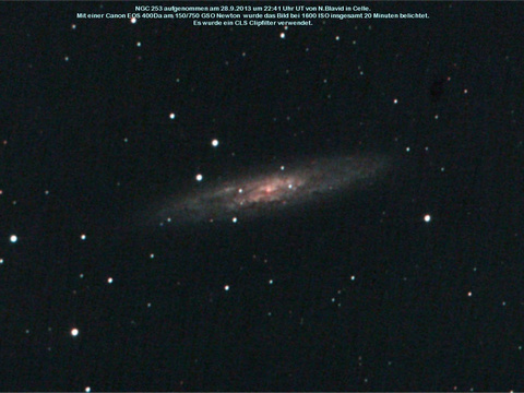 NGC 253 - die Silberdollargalaxie im Bildhauer (Sculptor)