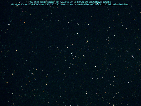 NGC 6625 - ein offener Sternhaufen im Schild (Scutum)