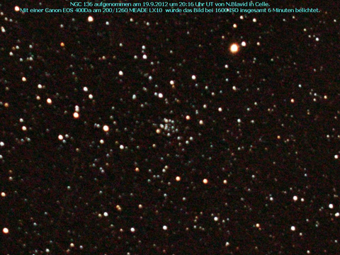 NGC 136 - ein offener Sternhaufen in der Cassiopeia