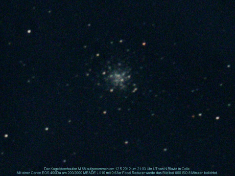 Messier 68 - Kugelsternhaufen in der Wasserschlange (Hydra)