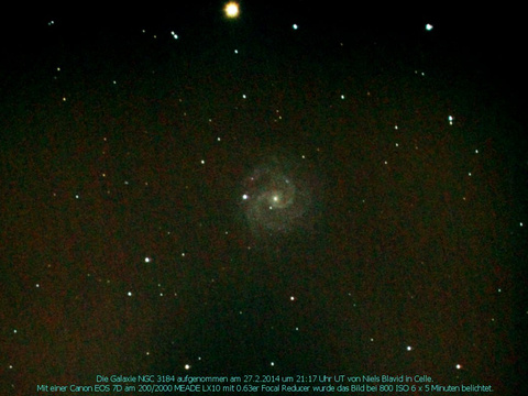 NGC 3184 - Spiralgalaxie in der Großen Bärin (Ursa Major)