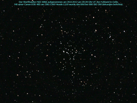 NGC 6866 - ein offener Sternhaufen im Schwan (Cygnus)