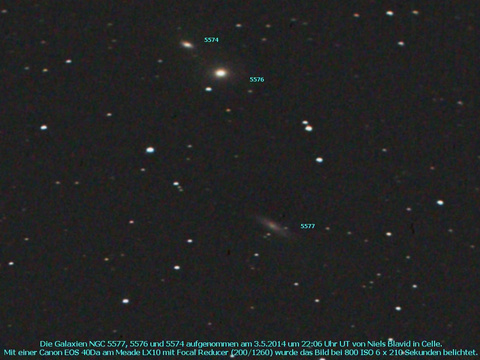 NGC 5577 - Spiralgalaxie in der Jungfrau (Virgo)
