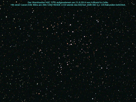NGC 7243 - ein offener Sternhaufen in der Eidechse (Lacerta)