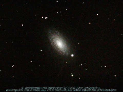 Messier 63 - die Sonnenblumengalaxie in den Jagdhunden (Canes Venatici)