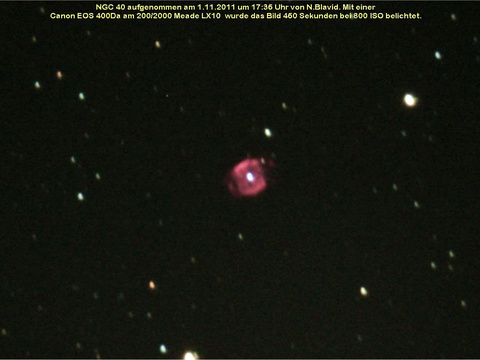 NGC 40 - ein planetarischer Nebel im Kepheus (Cepheus)