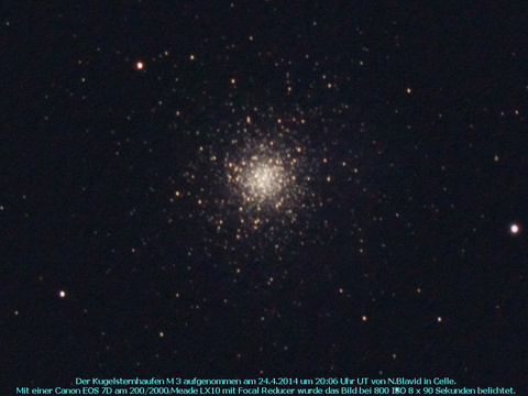 Messier 3 - Kugelsternhaufen in den Jagdhunden (Canes Venatici)