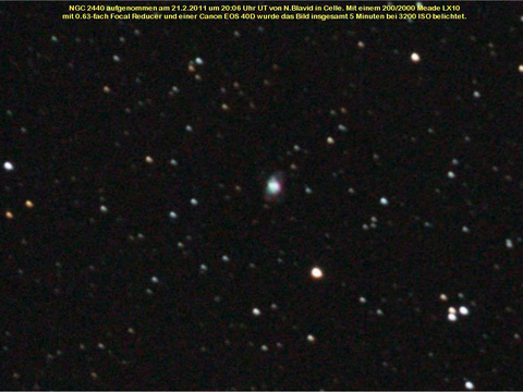NGC 2440 - ein planetarischer Nebel im Achterdeck (Puppis)