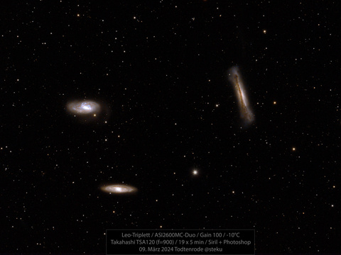 Leo-Triplet — Stefan Kunz auf dem Sternfreundetreffen in Todtenrode am 8.3.24