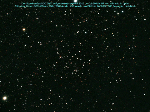 NGC 6997 - ein offener Sternhaufen im Schwan (Cygnus)