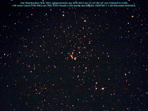 NGC 7031 - ein offener Sternhaufen im Schwan (Cygnus)