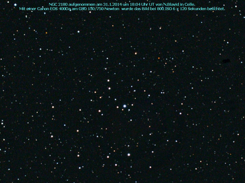 NGC 2180 - ein offener Sternhaufen im Orion