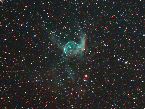 NGC 2359 — Thors Helm NGC 2359 aufgenommen am 30.11.2024 von Niels. Teleskop: TS EDT 115 f/7, Kamera: ASI 294 McPro mit UHC Filter, Belichtung: 20x180 Sekunden bei Gain 400