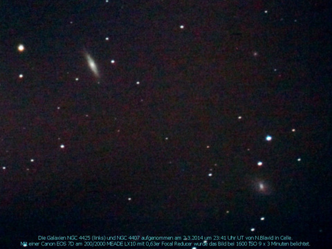 NGC 4413(= NGC 4407) - Balkenspiralgalaxie in der Jungfrau (Virgo)