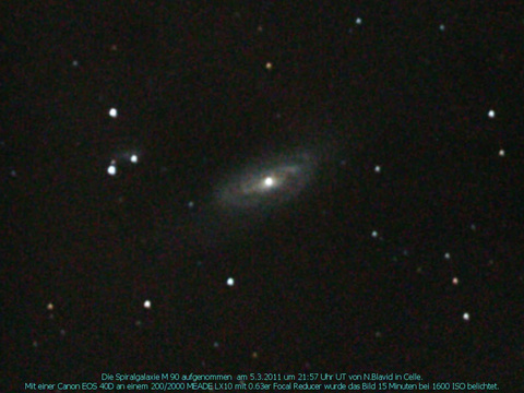 Messier 90 - Spiralgalaxie in der Jungfrau (Virgo)