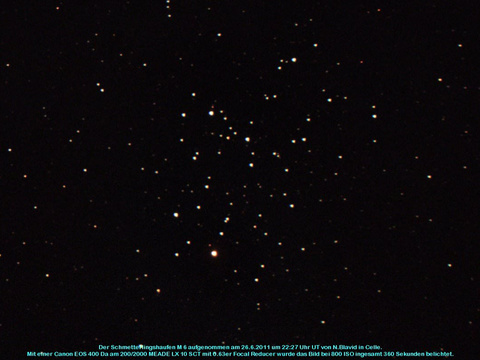 Messier 6 - der Schmetterlingssternhaufen im Skorpion (Scorpion)