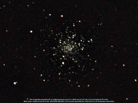Messier 12 - Kugelsternhaufen im Schlangenträger (Ophiuchus)
