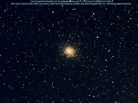 Messier 19 - Kugelsternhaufen im Schlangenträger (Ophiuchus)