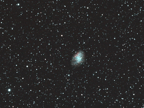 M1 — M1 oder Krabbennebel im 140er APO bei 725mm Brennweite ca. 90min belichtet. Dieses Bild zeigt einen Ausschnitt aus einem größeren Bild. Aufgenommen mit Canon RP. A. Schäfer