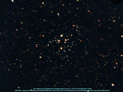 Messier 26 - offener Sternhaufen im Schild (Scutum)