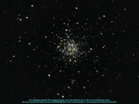 Messier 10 - Kugelsternhaufen im Schlangenträger (Ophiuchus)