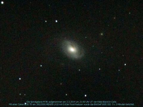 Messier 96 - Balkenspiralgalaxie im Löwen (Leo)
