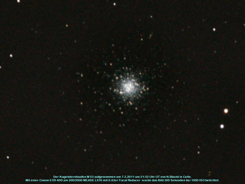 Messier 53 - Kugelsternhaufen im Haar der Berenike (Coma Berenices)