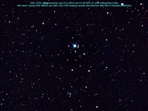 NGC 2232 - ein offener Sternhaufen im Einhorn (Monoceros)