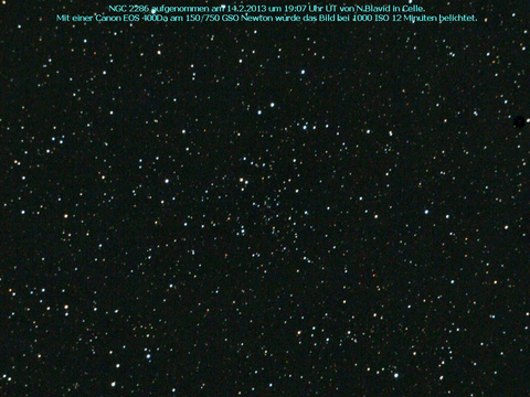 NGC 2286 - ein offener Sternhaufen im Einhorn (Monoceros)