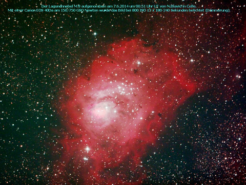 Messier 8 - der Lagunennebel im Schützen (Sagittarius)