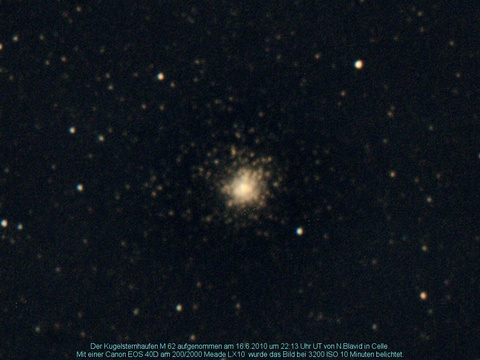 Messier 62 - Kugelsternhaufen im Schlangenträger (Ophiuchus)